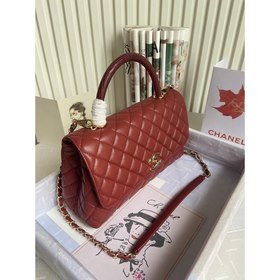 CHANEL Сумка с клапаном и ручкой, одноплечевая сумка, светло-золо