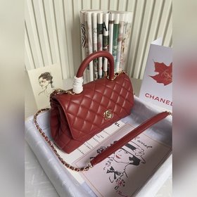 CHANEL Сумка с клапаном и ручкой, одноплечевая сумка, светло-золо