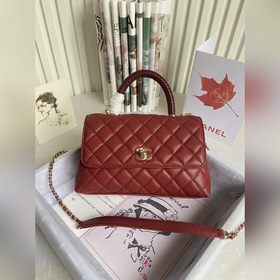 CHANEL Сумка с клапаном и ручкой, одноплечевая сумка, светло-золо