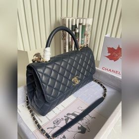 CHANEL Сумка с клапаном и ручкой, одноплечевая сумка, светло-золо
