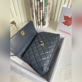 CHANEL Сумка с клапаном и ручкой, одноплечевая сумка, светло-золо