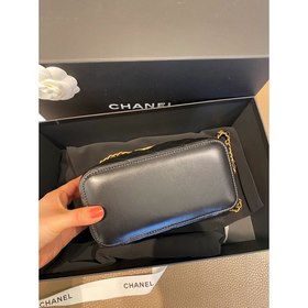 CHANEL Кожаный косметический чемоданчик с ручкой