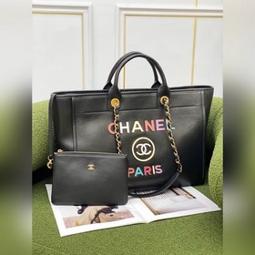 CHANEL Тот-баг из гладкой телячьей кожи, черный    Осенне-зимн
