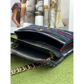 CHANEL 22p полосатая ткань  Сумка с цепочкой Классическая модел