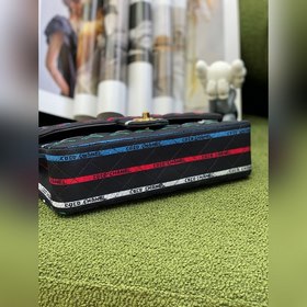 CHANEL 22p полосатая ткань  Сумка с цепочкой Классическая модел