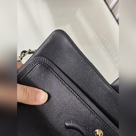 CHANEL cf — черный мелкий узор Средняя сумка 2.55 с цепочкой Нов