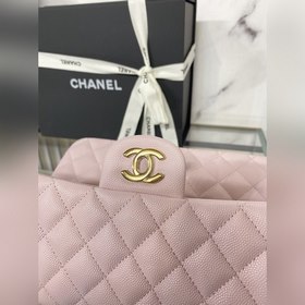 CHANEL cf — розовый мелкий узор Средняя сумка с цепочкой 2.55 Но