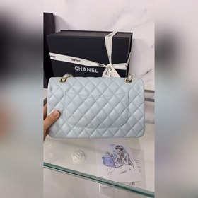 CHANEL cf — Маленькая сумка синего цвета «туманный дым» Средняя 