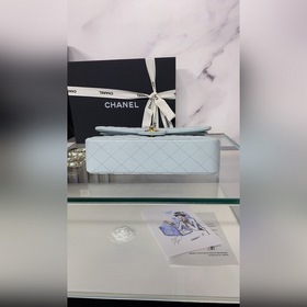 CHANEL cf — Маленькая сумка синего цвета «туманный дым» Средняя 