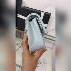 CHANEL cf — Маленькая сумка синего цвета «туманный дым» Средняя 