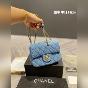 CHANEL 22 весенняя новинка – сумка «Золотой шар» из джинсовой тка