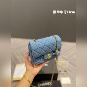 CHANEL 22 весенняя новинка – сумка «Золотой шар» из джинсовой тка