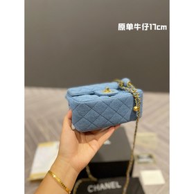 CHANEL 22 весенняя новинка – сумка «Золотой шар» из джинсовой тка