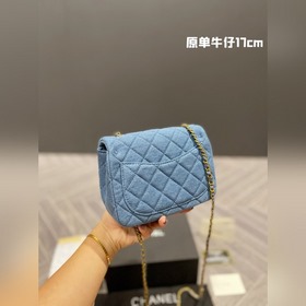 CHANEL 22 весенняя новинка – сумка «Золотой шар» из джинсовой тка