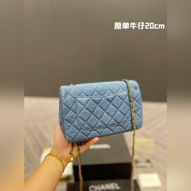 CHANEL 22 весенняя новинка – сумка «Золотой шар» из джинсовой тка