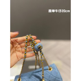 CHANEL 22 весенняя новинка – сумка «Золотой шар» из джинсовой тка