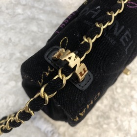 Новая джинсовая коллекция Chanel, сумка с черной цепочкой, малень