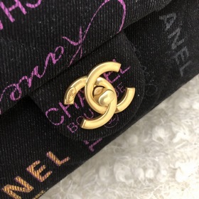 Новая джинсовая коллекция Chanel, сумка с черной цепочкой, малень