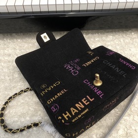 Новая джинсовая коллекция Chanel, сумка с черной цепочкой, малень