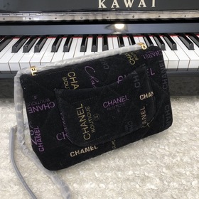 Chanel Новая джинсовая серия cf Черная сумка с цепочкой, большой 