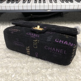Chanel Новая джинсовая серия cf Черная сумка с цепочкой, большой 