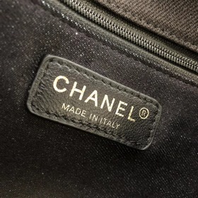 Chanel Новая джинсовая серия cf Черная сумка с цепочкой, большой 