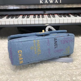 Новая джинсовая коллекция Chanel, сумка синей цепочкой, большой р