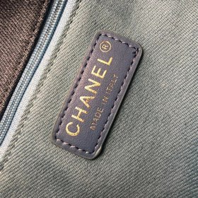 Новая джинсовая коллекция Chanel, сумка синей цепочкой, большой р