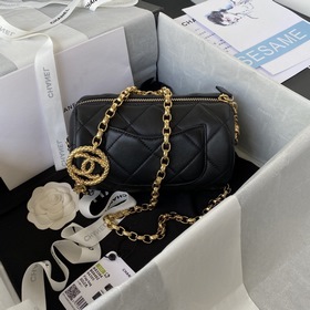 Chanel mini боулинг сумка, модель AS3384 Логотип с жемчужиной вы