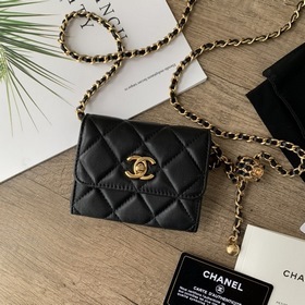 CHANEL  Новый кошелек WOC с золотым шариком Новый кошелек WOC с