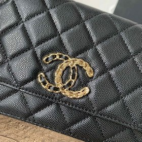 CHANEL Классическая сумка через плечо из кожи цвета «икры» Новейш