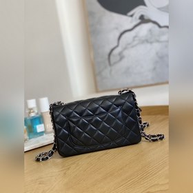 Chanel Классическая сумка серебряной застежкой из овечьей кожи, м
