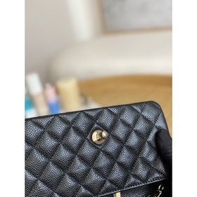 Chanel Импортная кожа с золотой застежкой Классическая сумка CF с