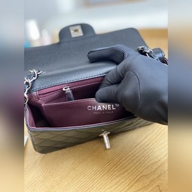 Chanel Импортная кожа серебряной застежкой Классическая сумка CF 