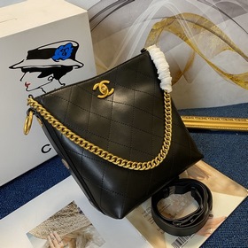 CHANEL Ретро-сумка из телячьей кожи с ромбовидным узором и ремешк
