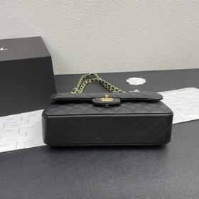 chanel Сумка через плечо из кожи цвета икры с двойным C-образным 