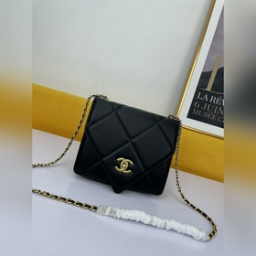 Chanel/Chanel Женская сумка из кожи с ромбовидным узором, сумка д