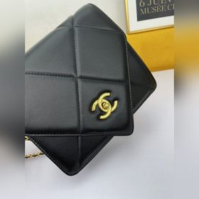 Chanel/Chanel Женская сумка из кожи с ромбовидным узором, сумка д