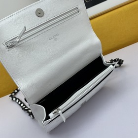 Сумка Chanel с цепочкой и узором виде шариков, модель Woc, номер 