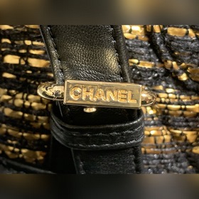 CHANE Плетеный черный с золотым модный рюкзак  Модель： 69966 699