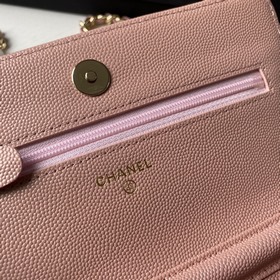 CHANEL WOC цепочка, клатч с откидной крышкой Верх из кожи бычка, 