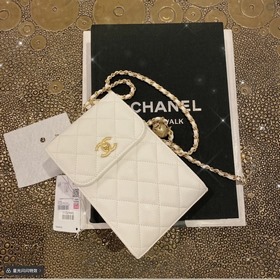 Chanel с двойным C-образным замком и регулируемой цепочкой из ове