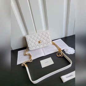 Chanel Золотая монета из кожи тельца Woc Сумка для денег с золото