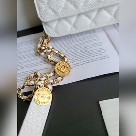 Chanel Золотая монета из кожи тельца Woc Сумка для денег с золото