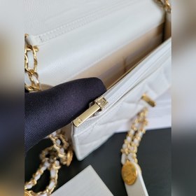 Chanel Золотая монета из кожи тельца Woc Сумка для денег с золото