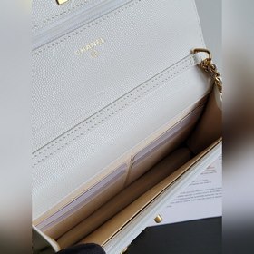 Chanel Золотая монета из кожи тельца Woc Сумка для денег с золото