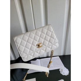 Chanel Золотая монета из кожи тельца Woc Сумка для денег с золото