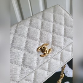 Chanel Золотая монета из кожи тельца Woc Сумка для денег с золото