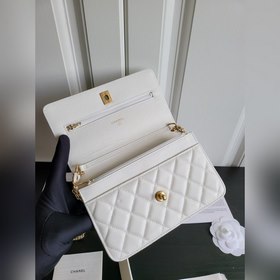 Chanel Золотая монета из кожи тельца Woc Сумка для денег с золото
