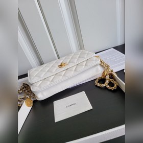 Chanel Золотая монета из кожи тельца Woc Сумка для денег с золото